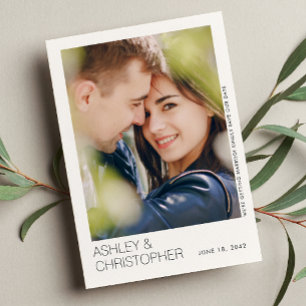 Mariage minimaliste moderne Carte photo de sauvega