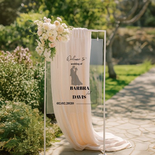 Mariage minimaliste moderne en silhouette Couple