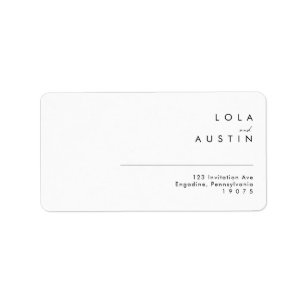 Mariage minimaliste moderne Étiquettes de adresse