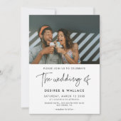 Mariage minimaliste moderne invitation photo (Devant)