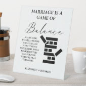 Mariage minimaliste moderne Jenga - Panneau du liv (In SItu)