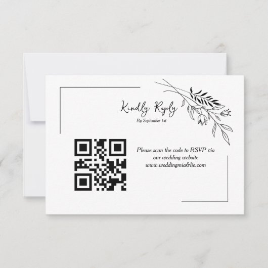 Mariage minimaliste moderne Kindly RSVP (Devant)