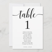 Mariage minimaliste moderne Leyton Numéro de table (Devant)