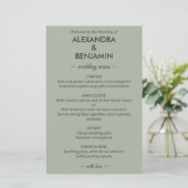 Mariage Minimaliste Moderne | Menu Vert Sauge (Debout devant)