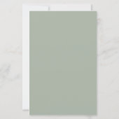 Mariage Minimaliste Moderne | Menu Vert Sauge (Dos)