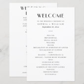 Mariage Minimaliste Moderne | Programme Noir & Bla (Devant / Derrière)