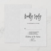 Mariage minimaliste moderne RSVP écriture manuscri (Devant / Derrière)