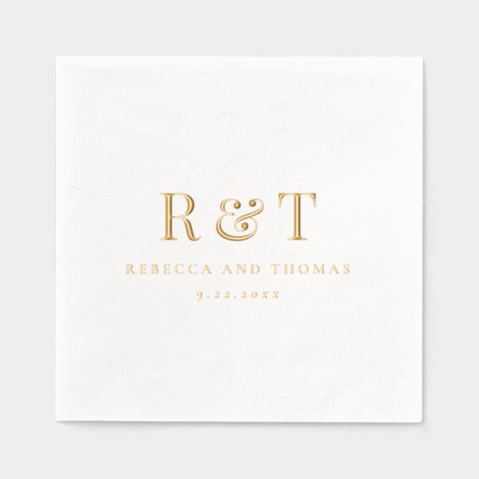 Mariage minimaliste Monogramme moderne (Recto)