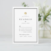 Mariage minimaliste noir et blanc RSVP (Debout devant)