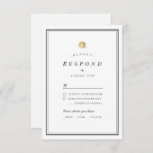 Mariage minimaliste noir et blanc RSVP (Devant / Derrière)