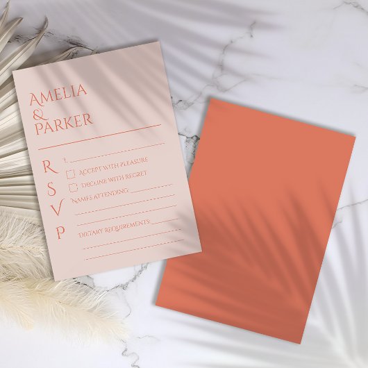 Mariage minimaliste orange RSVP
