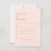 Mariage minimaliste orange RSVP (Devant)