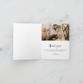 Mariage minimaliste photo Merci manuscrit (Intérieur)