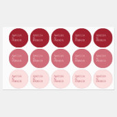 Mariage minimaliste rouge Crimson Étiquette (Feuille)
