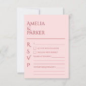 Mariage minimaliste rouge Crimson RSVP (Devant)