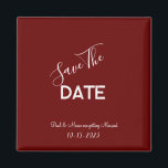 Mariage minimaliste rouge et blanc Enregistrer la<br><div class="desc">. : Mariage minimaliste enregistrer la date avec un beau arrière - plan rouge bordeaux marron et une police blanche contrastée . : Entièrement personnalisable- modifier le texte, la police, la taille de police et la couleur de police. . : Coordonner les éléments disponibles . : Conception disponible en d'autres...</div>