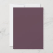 Mariage minimaliste RSVP Menu Violet Blanc (Dos)