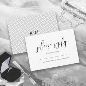 Mariage minimaliste simple RSVP Black ID523