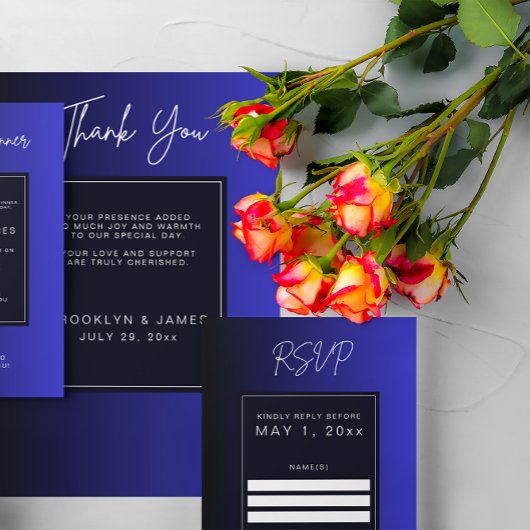 Mariage minimum bleu nuit RSVP
