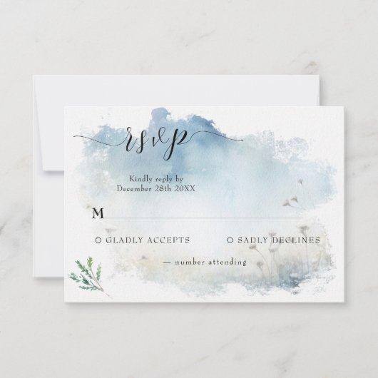 Mariage Misty Morning Meadow RSVP (Devant)