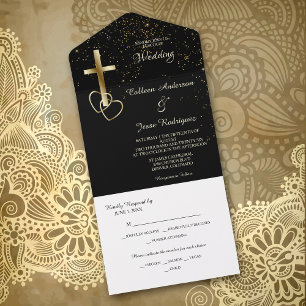 Mariage Modèle photo de la Croix chrétienne d'or n