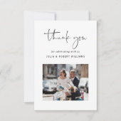 Mariage moderne 2 Carte de remerciements photo (Devant)