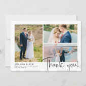 Mariage Moderne 3 Collage de Photos Merci (Devant)