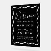 Mariage moderne à cadre vague noir et blanc Accuei (Angle)