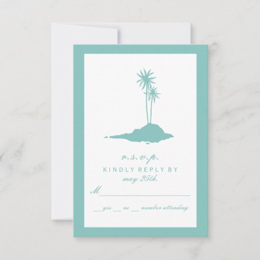 Mariage moderne à Island Beach RSVP - Turquoise (Devant)