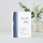 Mariage moderne à l'aquarelle bleue marine, carte  (Debout devant)