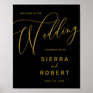Mariage moderne Affiche de bienvenue Faux Parties