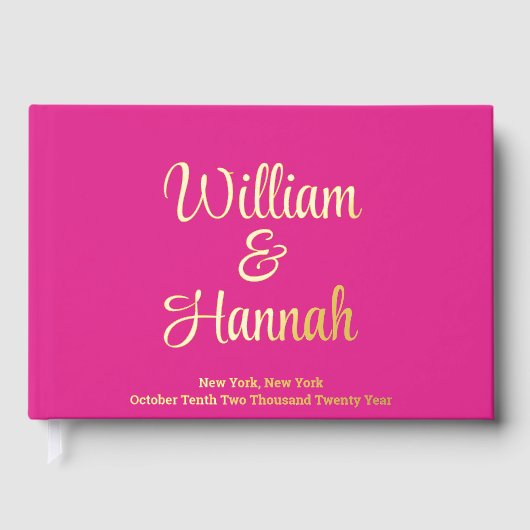 Mariage moderne amusant rose vif avec couverture d (Recto)