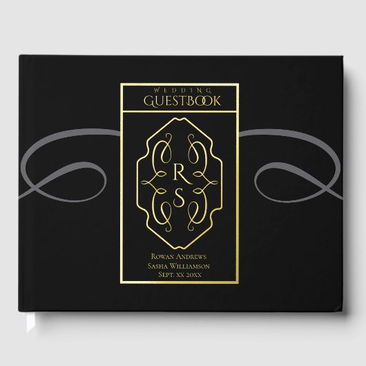Mariage moderne Art Déco monogramme (Recto)
