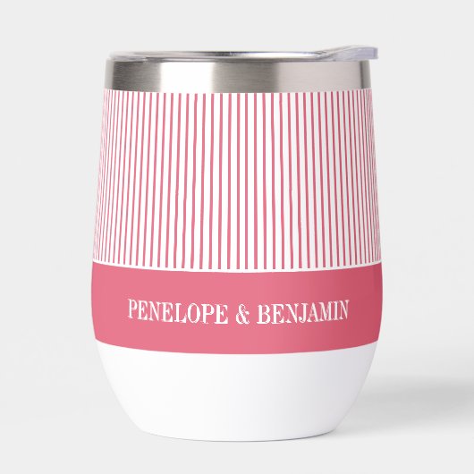 Mariage Moderne aux Rayures Rose Clair (Gauche)
