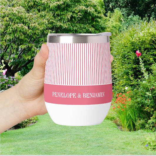 Mariage Moderne aux Rayures Rose Clair