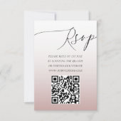 Mariage moderne avec QR Code Rose Gold Simple RSVP (Devant)