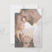 Mariage moderne avec QR Code RSVP noir et blanc (Dos)