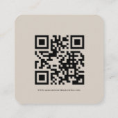 Mariage moderne beige Détails Carte avec code QR (Dos)