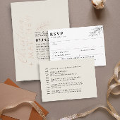 Mariage moderne Beige noir Détails Carte de boîtie