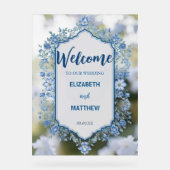 Mariage moderne bleu & blanc de superposition fleu (Recto)