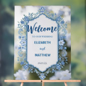 Mariage moderne bleu & blanc de superposition fleu (Neutre)