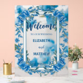 Mariage moderne bleu & blanc de superposition fleu (Mariage)