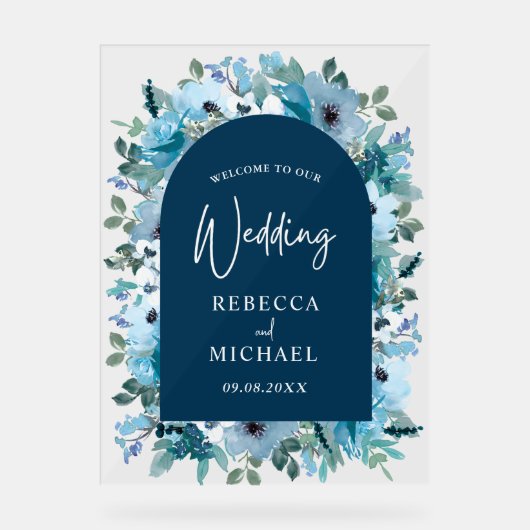 mariage moderne bleu blanc foncé (Recto)