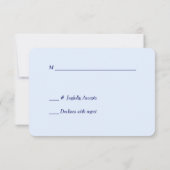 Mariage moderne Blue Floral Gold Swirl RSVP (Dos)