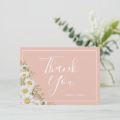 Mariage moderne Blush & White Daisies Merci (Debout devant)