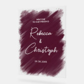 Mariage moderne bordeaux peint accueil acrylique (Angle)