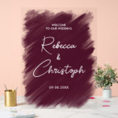 Mariage moderne bordeaux peint accueil acrylique (Mariage)