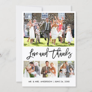 Mariage Moderne Brush Script Amour Merci 4 Photo