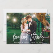Mariage moderne Brush Script Photo Love Merci (Devant)