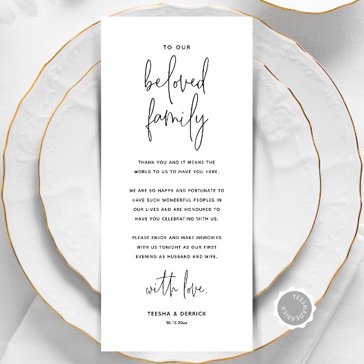 Mariage moderne Cadre Carte de remerciements